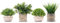 TFCIOD 4 Pièces Plantes Artificielles Interieur, Vert Plante Artificielle avec Pot, Plastique Fausses Plantes pour Deco Cuisine, Deco Bureau, Salon, Balcon (005)