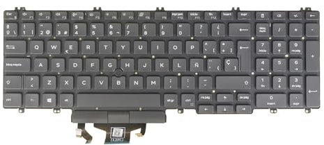 AZUBAYCOM SP Teclado de repuesto para laptop Dell Latitude 5500 5501 5510 5511 NSK-EX0BC SN2004B 0XT0PR 0XPYPV, retroiluminado, sin marco