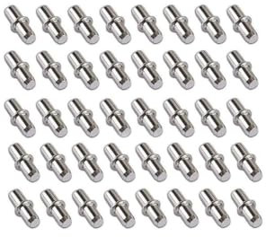 40 Bodenträger Duplo 5 mm mit Ring für Bohrung Einlegeboden Halter Regalbodenträger Regalstifte 15 mm x 5 mm Fachträger für Einlegeböden Bretthalter Regalbretthalter Fachbodenträger Rostfrei