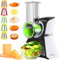 Grattugia elettrica per insalata 5 in 1 affettatrice elettrica per cucina domestica facile controllo one-touch con barra di spinta di sicurezza, grattugia per formaggio elettrico per zucchine