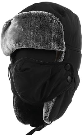 MOAZIFI Wintermütze Herren, Russische Mütze, Ushanka, Russen Mütze, Mütze Mit Ohrenklappen, Fliegermütze Herren, Fellmütze Herren, Fellmütze Herren, Russenmütze Herren