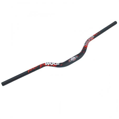 TRKIMAL φ31.8mm Road MTB Mountain Bike Bicycle Extra Long 720mm Handlebar 55mm Riser Bar for Downhill Cycling Racing Off-Road MTB, BMX (Black+Red)