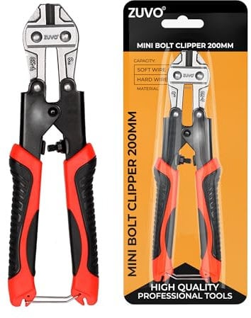 Zuvo Heavy Duty 8 inches Bolt Cutter Professional Cable Wire Cutter for Padlocks, Chains, and Metal Compact Durable Hand Tool for Precision Cutting with Ease