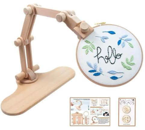 Eeuye 360 Grad Drehbarer, Verstellbarer Stickrahmenhalter, Stickrahmenständer Aus, Kreuzstich-Rahmen, DIY-Nähen Ohne Stoff