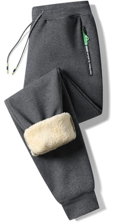 Tansozer Jogginghose Herren Baumwolle Winter Fleece Herren Hose Sporthose Herren mit Reißverschluss Taschen