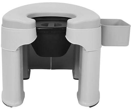 Fyearfly Multifunktionaler Toiletten- und Duschstuhl, tragbarer Toilettenstuhl für ältere schwangere Frauen, Badezimmer am Bett, stabiles PP-Material, faltbares Design, einfache