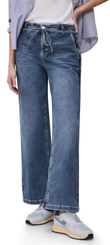 Street One Damen Wide Leg Jeans mit Gürteldetail 3818057
