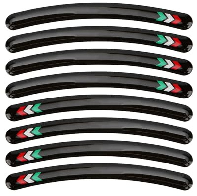 Adesivi per cerchioni Adesivi riflettenti per pneumatici moto epossidici impermeabili per auto 8 pezzi 12 x 1 cm (marchesini)
