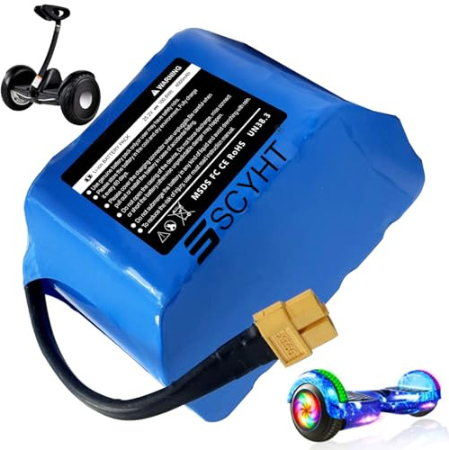 SSCYHT Batteria per Hoverboard da 25,2 V 4000 mAh, Batteria al Litio da 24 V 4 Ah di Ricambio per Motore per Auto bilanciata con Spina XT60