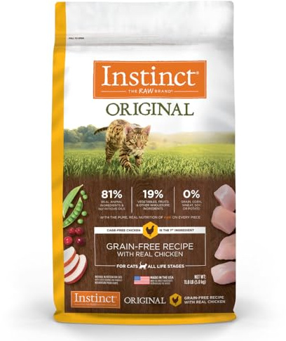Instinct Original Dry Cat Food, Raw Coated Kibble, Real Chicken, 11 lb. Bag