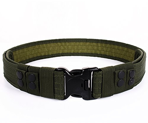 LUUFAN Military Tactical Belt Security Gear Einstellbare Heavy Duty Gürtel mit Schnellverschluss für Outdoor-Aktivität (Armeegrün)