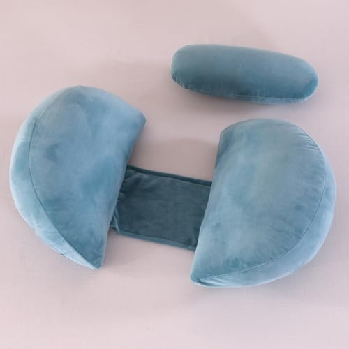 SHANNA Neu Schwangerschaftskissen Einstellbar, Komfortkissen Erwachsene, Ganzkörperkissen, Stützkissen Body Pillow, Stillkissen Körperkissen Abnehmbar Waschbar(Blau)