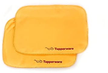 TUPPERWARE FaserPro Durchblick orange (2) T18 Putztuch Brille Handy Brillenputztuch 30896