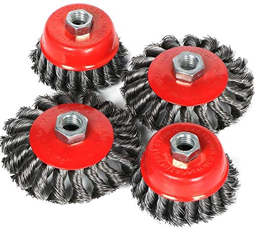 4pcs Twist Knot Wire Brush Set Kit, Fit for 115mm Angle Grinder