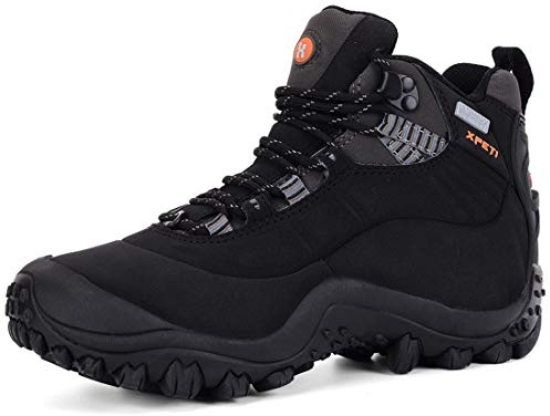 XPETI Womens Walking Boots Hiking Boots Women Waterproof Ladies Trekking Outdoor Summer Shoes Lightweight Mid Rise Black Size 6 UK