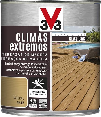 V33 Protector Terrazas De Madera Climas Extremos Mate Incoloro 0,75L