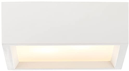 Brilliant Lampe, Pilan Wand- und Deckenleuchte 25x25cm weiß, Gips/Metall, 2x A60, E27, 25W,Normallampen (nicht enthalten)