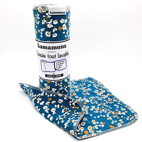 Rouleau d’essuie tout écologique, lavable, réutilisable, tissu 100% flanelle de coton, 12 grandes feuilles, absorbant, doux, résistant, économique