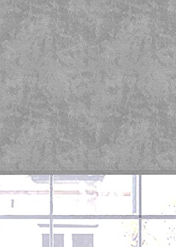 Lister Cartwright Blackout Roller Blinds Windows Child Safety Easy Fit Paint Texture Made to Measure (Grey, 60 cm Width x 140 cm Drop)