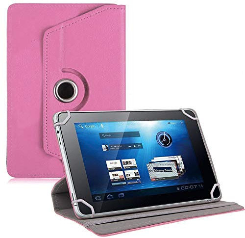 360 - Funda de piel universal con soporte para tablet de 7 a 8 pulgadas y 8.5 pulgadas (rosa)