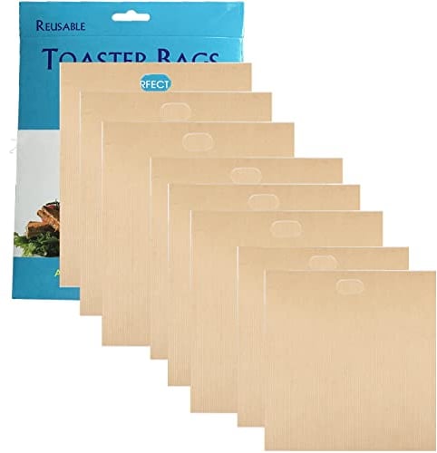 Toasterbeutel, antihaftbeschichtet, wiederverwendbar, leicht zu reinigen, für gegrillten Käse, Sandwiches, Toast, Brot, Snacks, 8 Stück