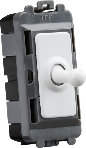 Knightsbridge 20AX 1G 2-Way SP Grid Toggle Switch - matt White