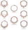 Morfetto 8 STÜCK 16G Septum Clicker Ring Edelstahl CZ Opal Knorpel Helix Tragus Hoop Daith Ohrringe Nase Ringe Reifen Hinged Segment Clicker Ring Piercing Schmuck Roségold 10MM