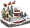 HOMCOM Weihnachtsdorf Tischdeko Weihnachtsdeko mit LED Winterlandschaft Weihnachtsstadt mit Weihnachtsmann Hirsch und beweglichen Kinder Schlittschuhbahn Motiv 30 x 24,5 x 23 cm