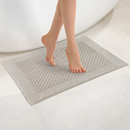 ZWOLTEX Carlo Badematte 50x70 I Badezimmerteppich aus 100% Ägyptischer Baumwolle I Made IN EU I Bathmat Carlo - Rutschfester Badteppich (50x70) - Sepia