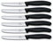 Victorinox 6 coltelli da tavola Swiss Classic con lama ondulata – Made – nero