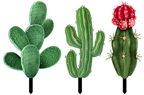 Yardwe 3pcs décoration décorative stéréoscopique Cactus pieu de Jardin de Jardin décoration Jardin de pieu de Jardin