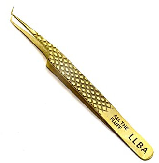LLBA Lash Tweezer Professional Volume False Lash Application Tool | Multi Shapes & Purposes Tweezers | Non-Slip Grip Tweezers for Volume, Isolation & Classic Lashes (Gold, All The Fluff Volume)
