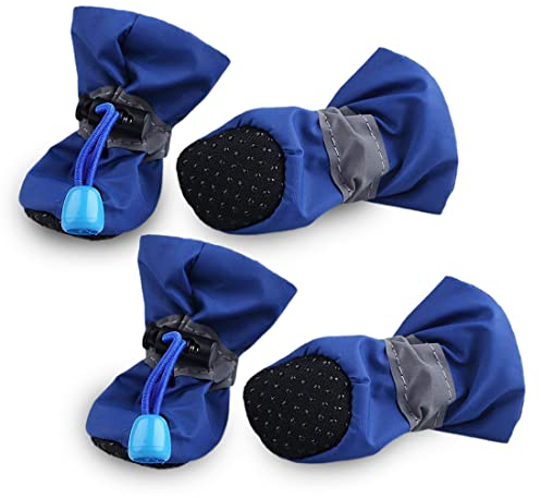 Fezf 4 Hundesocken Anti Rutsch,Hundeschuhe Pfotenschutz,Pfotenschutz Für Hunde,Hundesocken Anti Rutsch,Blau