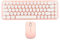 Kabellose Schreibmaschinen-Tastatur und Maus-Kombination, 68 Tasten, Stabile 2,4-GHz-Übertragung, Batteriebetrieben, Retro-Design für (Weiß und Rosa)