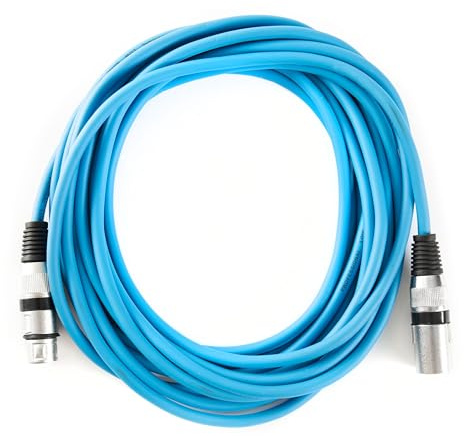 Mikrofonkabel 6m, Blau, XLR 3-Pol Stecker/Buchse, Knickschutz, Störgeräuschfrei, geeignet für Heim- und Studioanwendungen, MUSIC STORE Standard