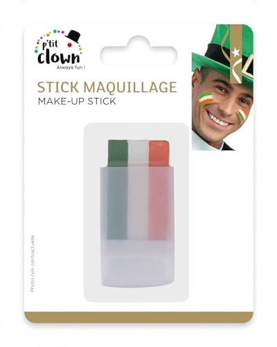 P' CLOWN - 23248 – St. Patrick's Day Make-up-Stick, irisches Thema – festliche Unterstützung für Irland, Kostüm-Make-up – einfache Anwendung, waschbar