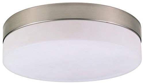 GLOBO Deckenleuchte Flurleuchte Deckenlampe 2-flammig Glas Küchenleuchte opal, Metall nickel matt, 2x E27, DxH 24x6,5 cm