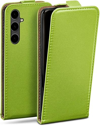 moex Flip Case für Samsung Galaxy S23 FE Hülle klappbar mit 360 Grad Schutz, Handyhülle mit Displayschutz, PU Leder Handytasche Lederhülle, Flip Case Cover Klapphülle, Grün