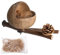 Natürliches Kokosnuss-Vogelnest, Natürliche Kokosnussschale Vogelnest, Hamster-Kokosnuss-Hängematte, Kokosnuss-Vogelhaus, Hängende Vogelnesthöhlen Kokos Gehäuse Vogel Nest Mit Zweigen Und Kokosraspeln