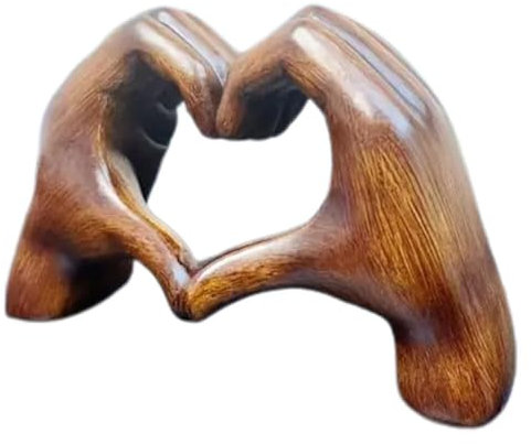 Supvox Braune Geste Herz Hände Statue Herzform Finger Geste Skulptur Moderne Liebe Handgeste Figur Für Hochzeit Home Desktop
