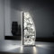 Luverre Tischlampe | LED-Leuchte | Glas-Leuchte mit Gravur für Nachttisch, Kommode, Wohnzimmer | Pop Art, Banksy, Kunst (Mario Squad, Segel | anthrazit)
