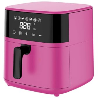 Avilia Digitale Luftfritteuse, 4 l, belüftetes Kochsystem 360°, Korb und Tablett, antihaftbeschichtet, 1200 W, Timer 60 Minuten, 80-200 °C, Rosa