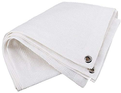 Sunblock Toile d'ombrage en maille avec trou en métal pour brise-vue - Résistante à 90 % aux UV et aux déchirures et au vieillissement - Blanc (2 x 3,5 m)