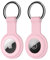 Andwing 2er Pack Silikon Hülle für AirTag, Schutzhülle Kompatibel mit Apple AirTags Tracker, Keyring Abdeckung Case für Schlüssel, Tasche, und Hund, Schlüsselanhänger AirTag, AirTags Hülle Rosa