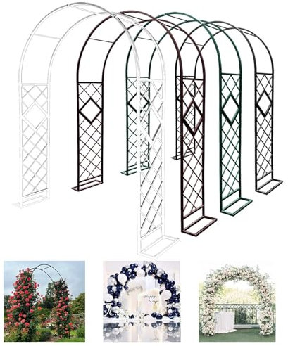 Rosenbogen Verzinkt Gartenbogen, Stabil Metall Torbogen für Verschiedene Kletterpflanzen Zur Unterstützung Pflanzen Rosengestell Torbogen-Gartendekoration, 140cm 180cm 220cm 260cm 280cm 300cm 340cm(Gr