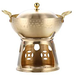 Pentola Cinese in Rame, pentola per Cucinare la pentola Cinese, Grande pentola in Rame e Acciaio Inossidabile Tradizionale per Cucinare la zuppa con Il Carbone, Gadget da Cucina Antiaderente