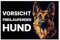 Vorsicht Hund Schild 20x30cm wetterfestes Schild Achtung Hundeschild freilaufender Hund Hunderasse (Schäferhund Schwarz)