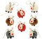 BoBoU Weihnachtsschmuck Rentier 8er-Set aus Holz und Filz Weihnachtliche Deko Baumanhänger Puppe Weihnachtsbaumschmuck Deko Anhänger Weihnachtsdekoration (Rentier 8er-Set)