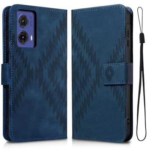 Auslbin Hülle für Motorola Moto G85 5G 6.67 mit Standfunktion, Rundum PU-Schutzmaterial, Kratzfeste und Sturzsichere Moto G85/XT2427-3 Hülle, Blau