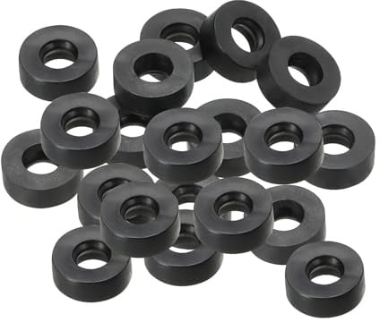 MEIVIYA 20 Stück M5 Gummi-Unterlegscheiben, 5 mm Innendurchmesser, 12 mm Außendurchmesser, 4,5 mm Dicker Dichtungsabstandshalter, schwarz